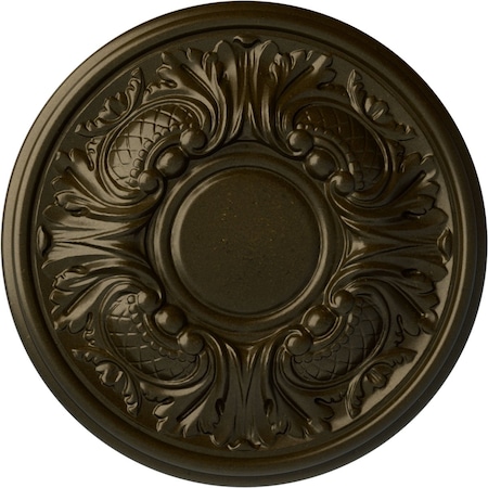 Ekena Millwork Wakefield Ceiling Medallion (Fits Canopies up to 3 5/8"), 11 3/4"OD x 1 1/4"P, Green Gold CM11WAGGS